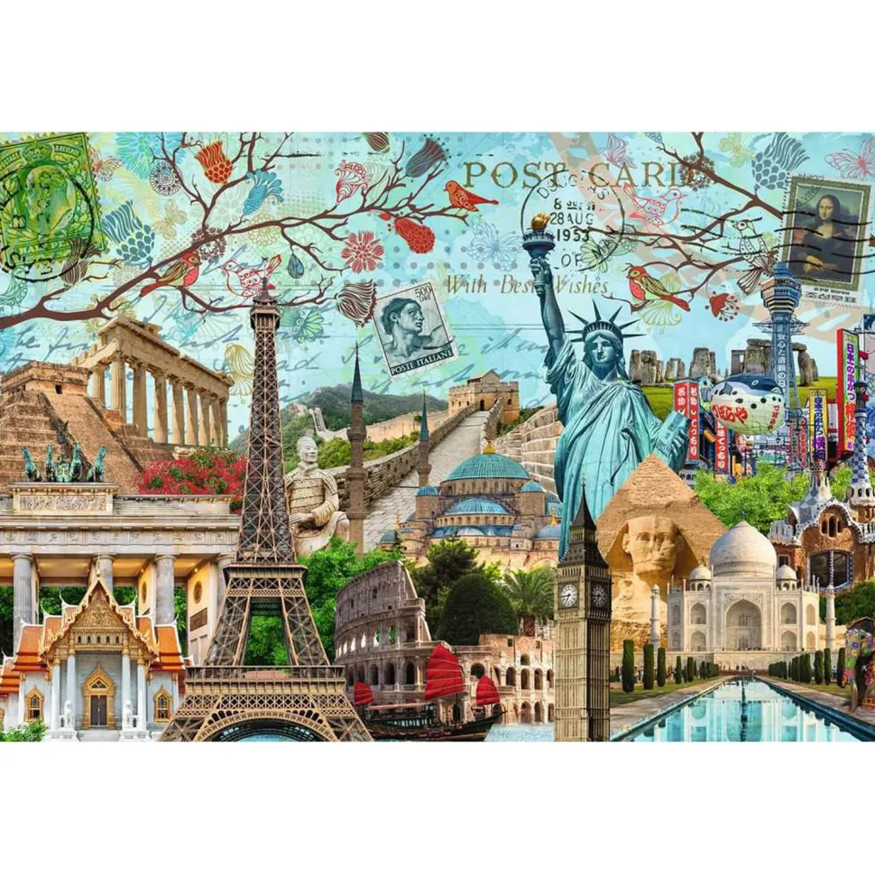 Puzzle 5000 pièces : Carte postale des monuments - Ravensburger