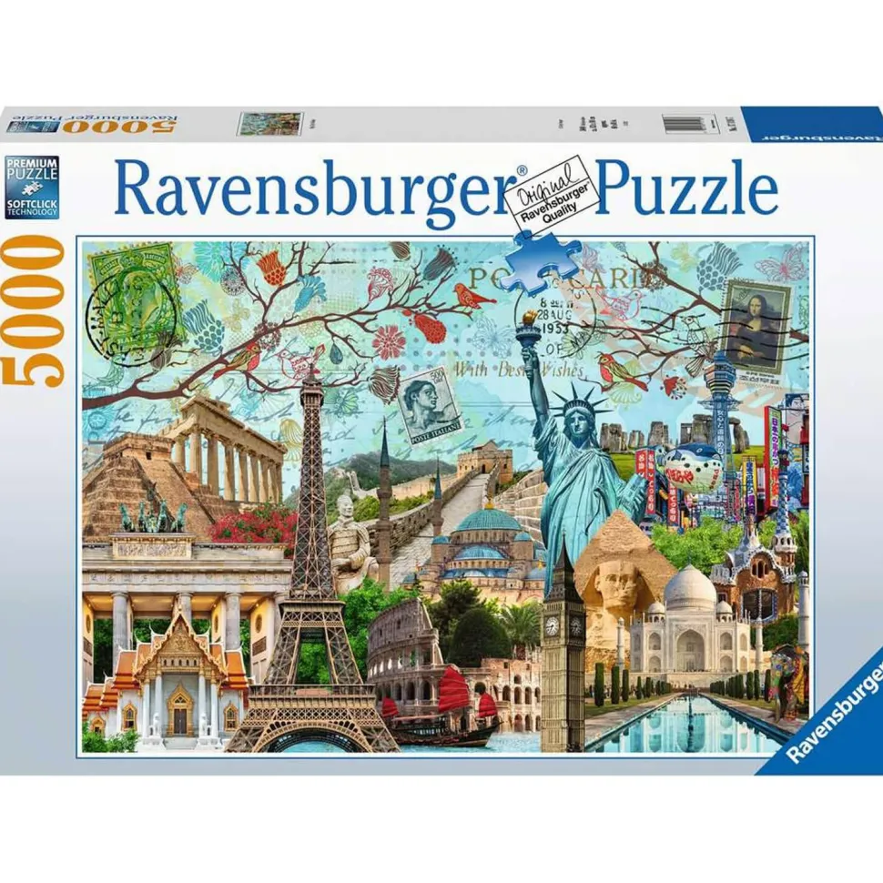 Puzzle 5000 pièces : Carte postale des monuments - Ravensburger