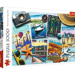 Puzzle 1000 pièces : Cartes postales de vacances - Trefl
