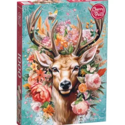 Puzzle 1000 pièces : Cerf en fleurs - CherryPazzi