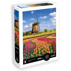 Puzzle 1000 pièces - Champs de tulipes - Hollande - Sentosphère