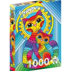 Puzzle 1000 Pièces : Chat et Chaton Inséparables - EnjoyPuzzle