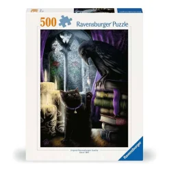 Puzzle 500 pièces : Chat noir et corbeau - Ravensburger