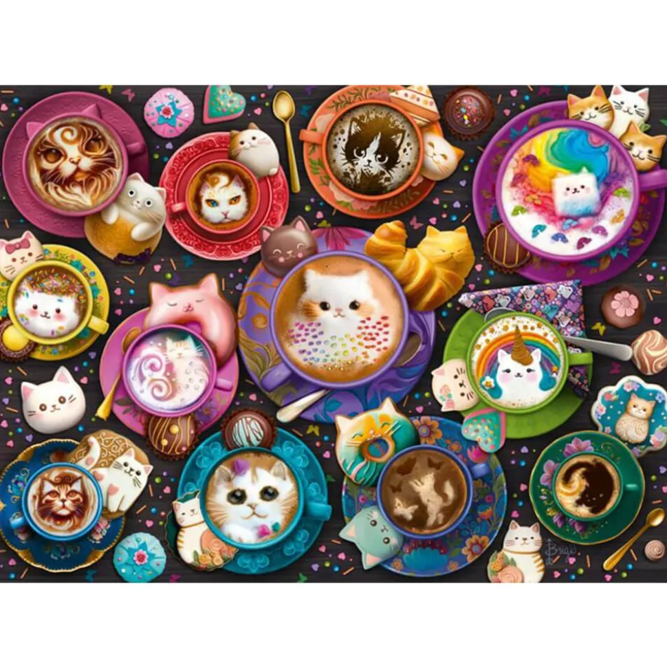 Puzzle 500 pièces : Chatons à la Latte Art - Schmidt