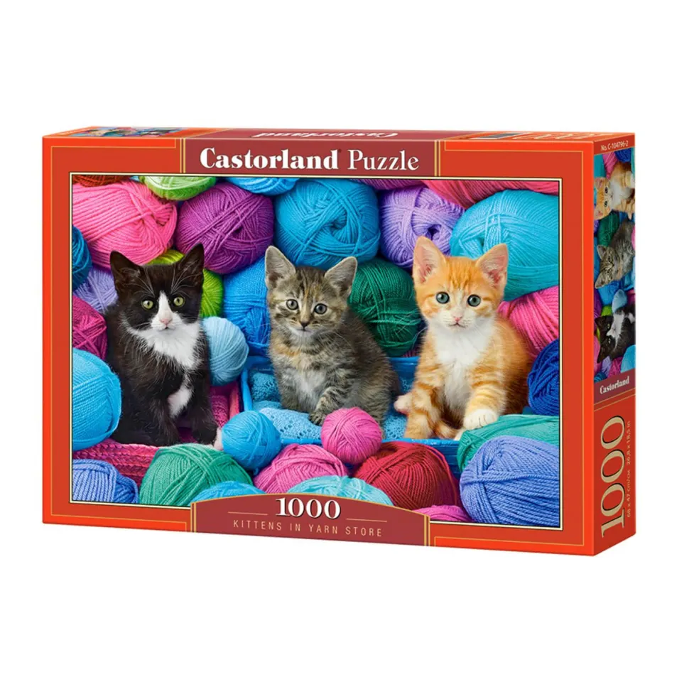 Puzzle 1000 pièces : Chatons dans le magasin de laine - Castorland