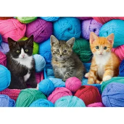 Puzzle 300 pièces : Chatons dans le magasin de laine - Castorland