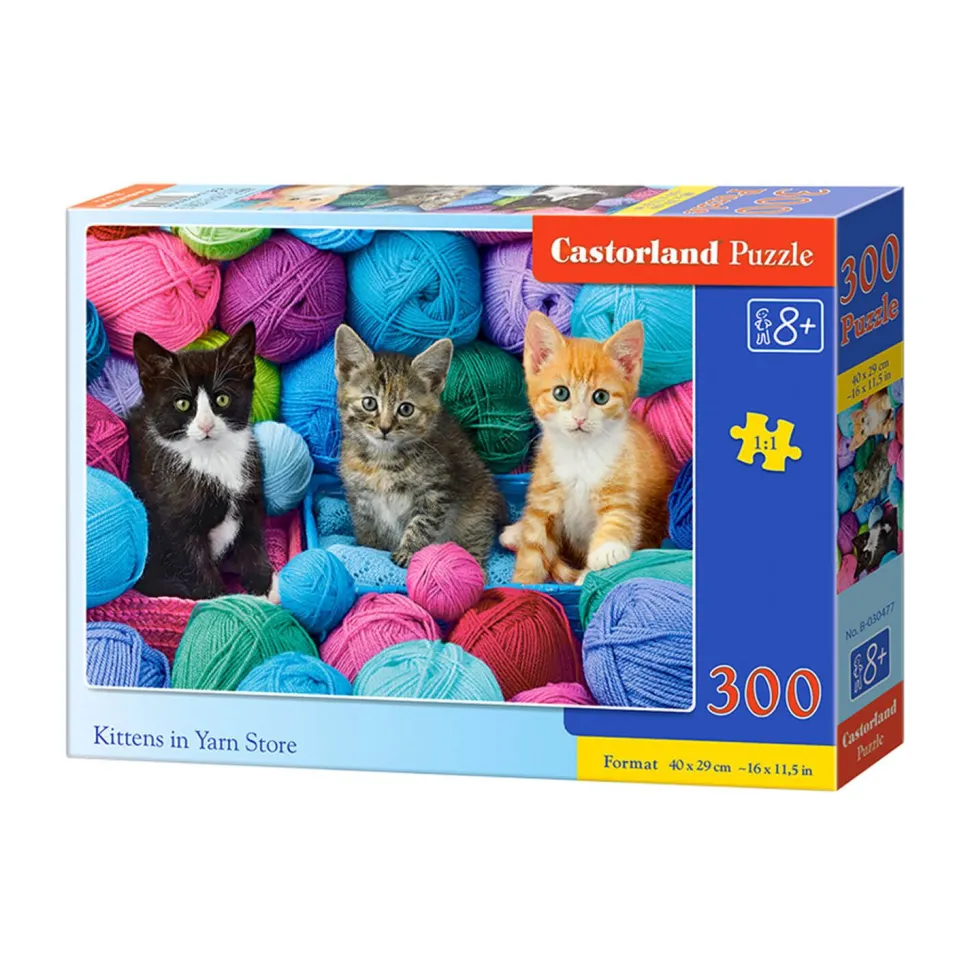Puzzle 300 pièces : Chatons dans le magasin de laine - Castorland