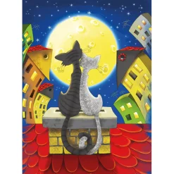 Puzzle 1000 pièces : Chats sur le toit - Magnolia