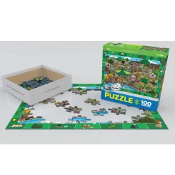 Puzzle 100 pièces : Cherche et trouve : Une journée au zoo - Eurographics