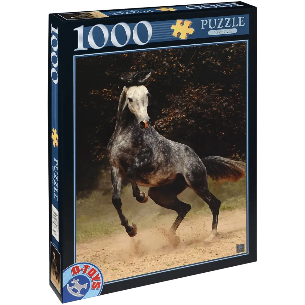 Puzzle 1000 pièces - Chevaux : Cheval moucheté - DToys