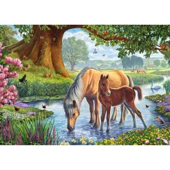 Puzzle 150 pièces : Chevaux dans le ruisseau - Schmidt