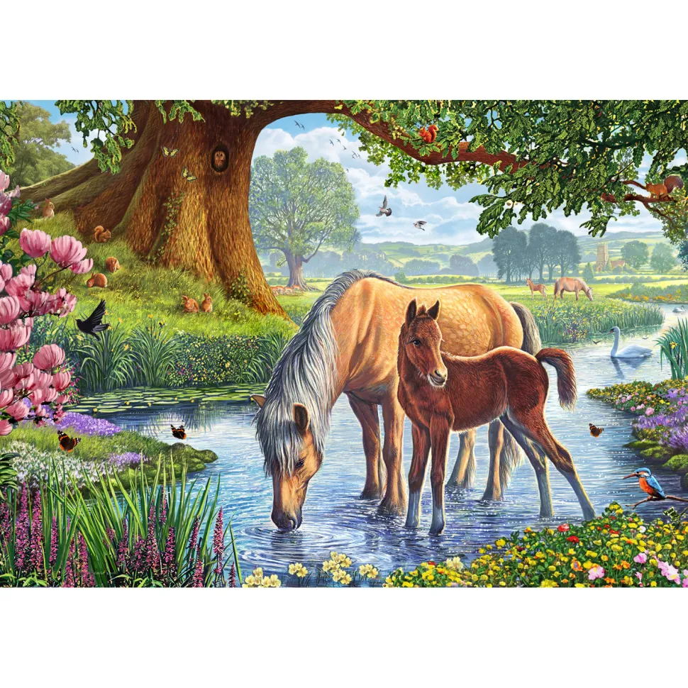 Puzzle 150 pièces : Chevaux dans le ruisseau - Schmidt