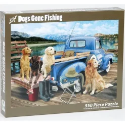 Puzzle 550 pièces : Chiens à la pêche - Vermont Christmas Company