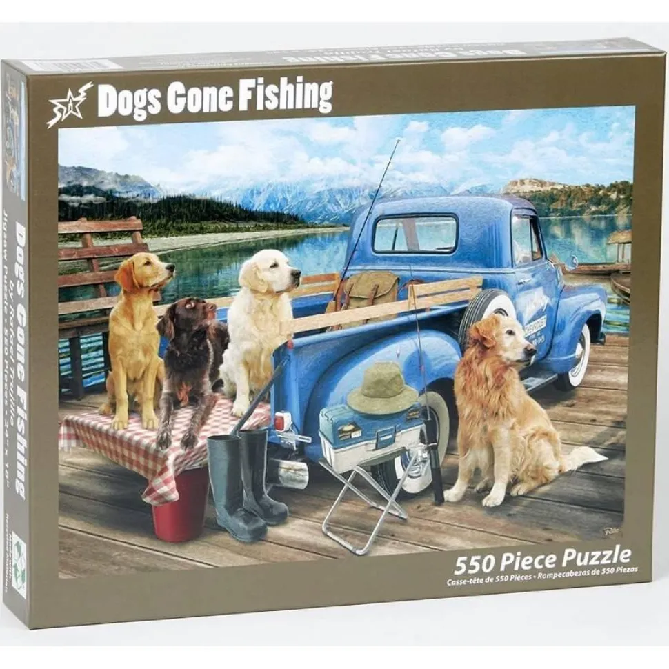 Puzzle 550 pièces : Chiens à la pêche - Vermont Christmas Company