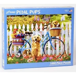 Puzzle 1000 pièces : Chiots à vélo - Vermont Christmas Company