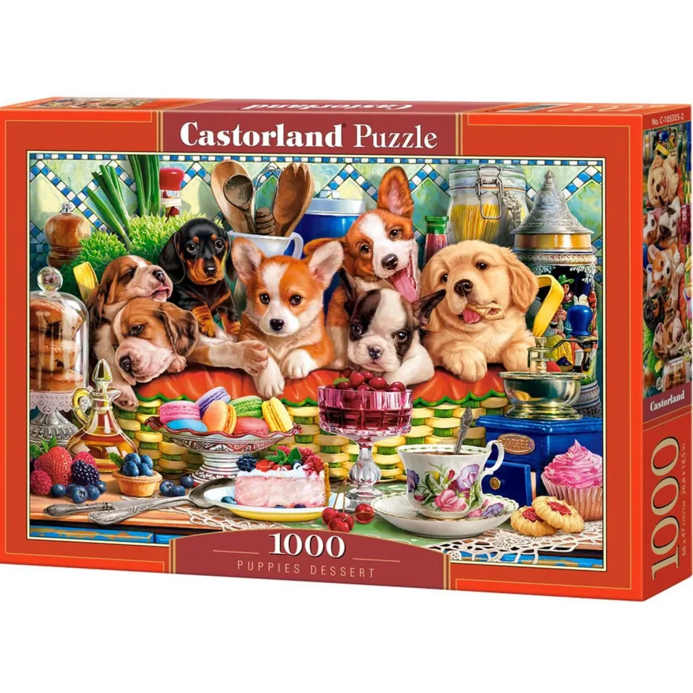 Puzzle 1000 pièces : Chiots Dessert - Castorland
