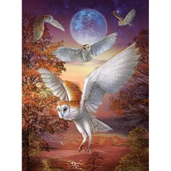 Puzzle 1000 pièces : Chouettes au clair de lune - Art Puzzle