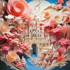 Puzzle 1000 pièces : château blanc en papier - Heye