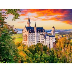 Puzzle 1000 pièces : Château de Neuschwanstein en automne, Allemagne - EnjoyPuzzle