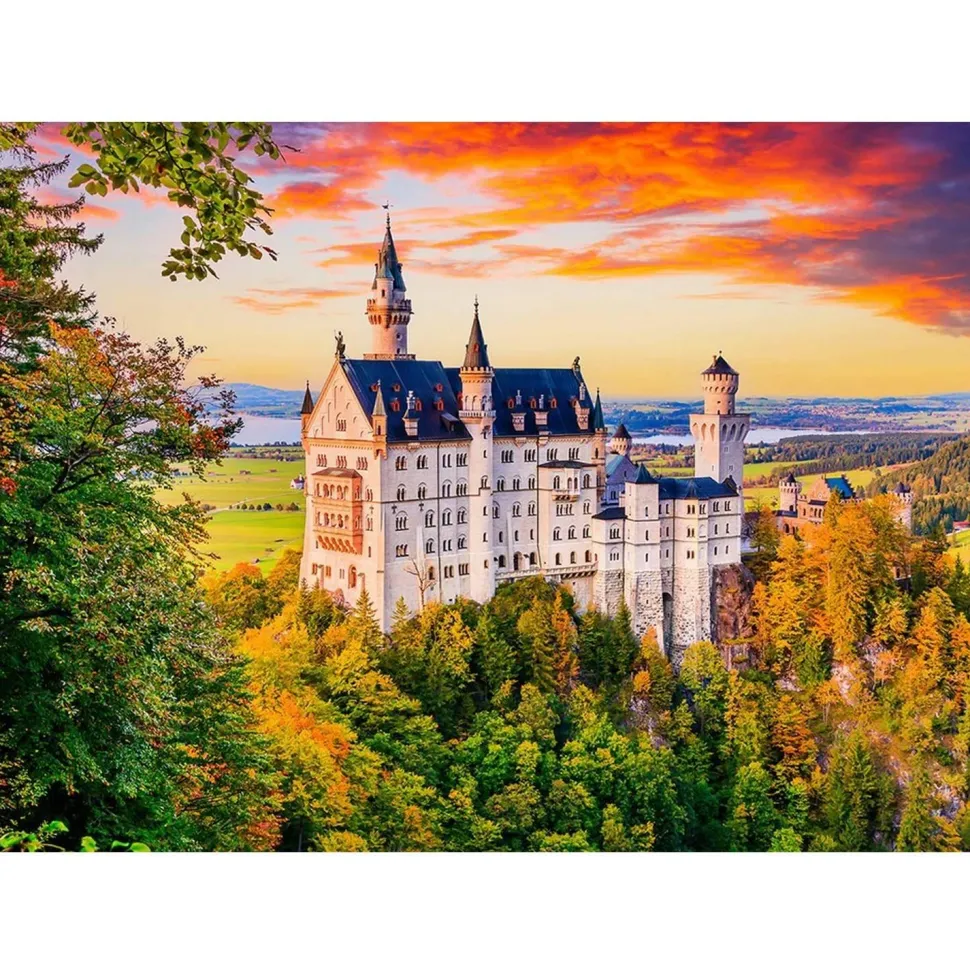 Puzzle 1000 pièces : Château de Neuschwanstein en automne, Allemagne - EnjoyPuzzle