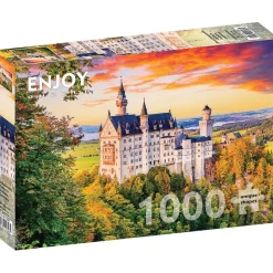 Puzzle 1000 pièces : Château de Neuschwanstein en automne, Allemagne - EnjoyPuzzle