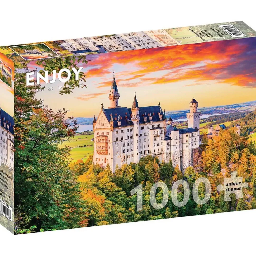 Puzzle 1000 pièces : Château de Neuschwanstein en automne, Allemagne - EnjoyPuzzle