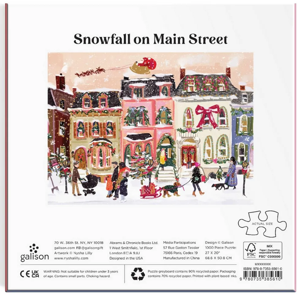 Puzzle 1000 pièces : Chutes de neige sur Main Street - Galison