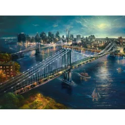 Puzzle 2000 pièces : Clair de lune à Manhattan, Thomas Kinkade - Schmidt