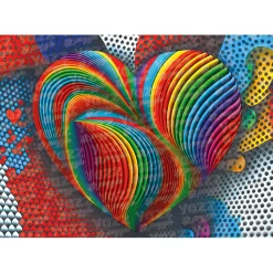 Puzzle 1000 pièces : Coeur arc en ciel - Yazz puzzle