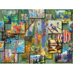 Puzzle 1000 pièces : Collage de forêt - EnjoyPuzzle