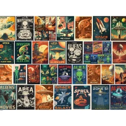 Puzzle 1000 pièces : Collage Invasion Extraterrestre - Eurographics