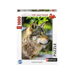 Puzzle 1000 pièces : Collection Vie Sauvage - Loup gris européen - Nathan