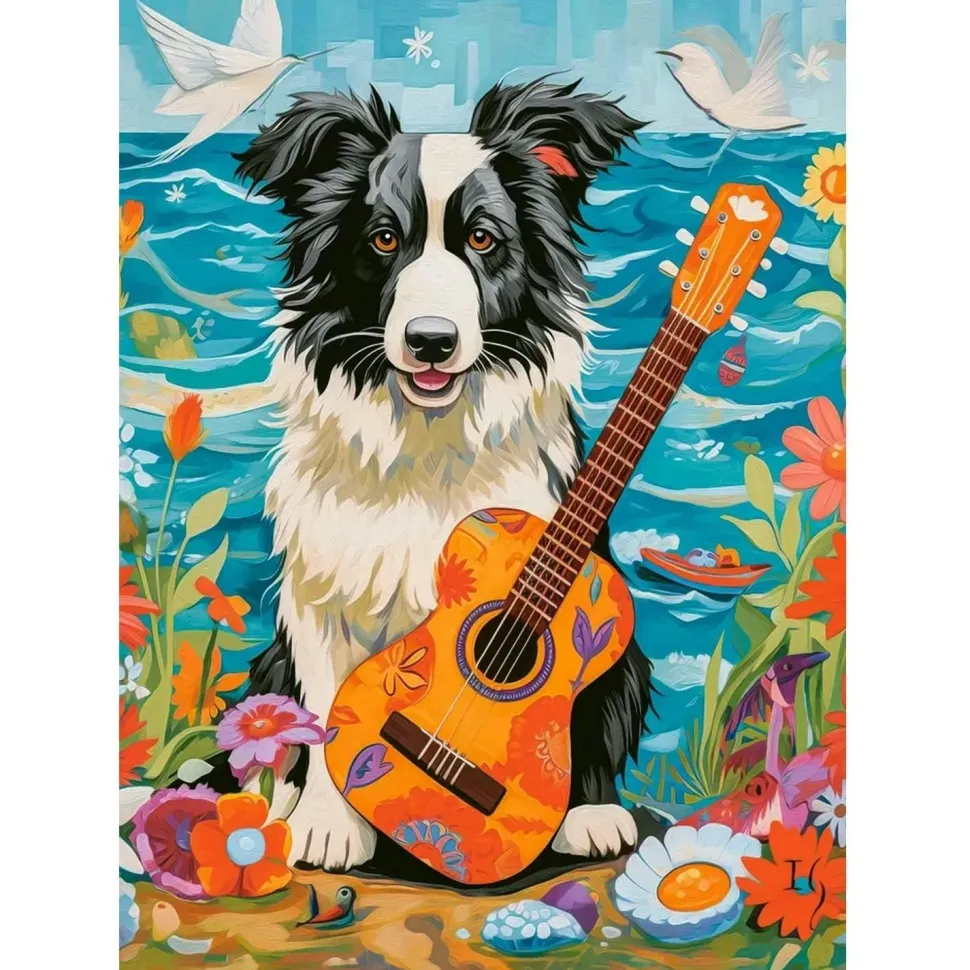 Puzzle 500 pièces : Colley, Guitare et la Mer - Castorland