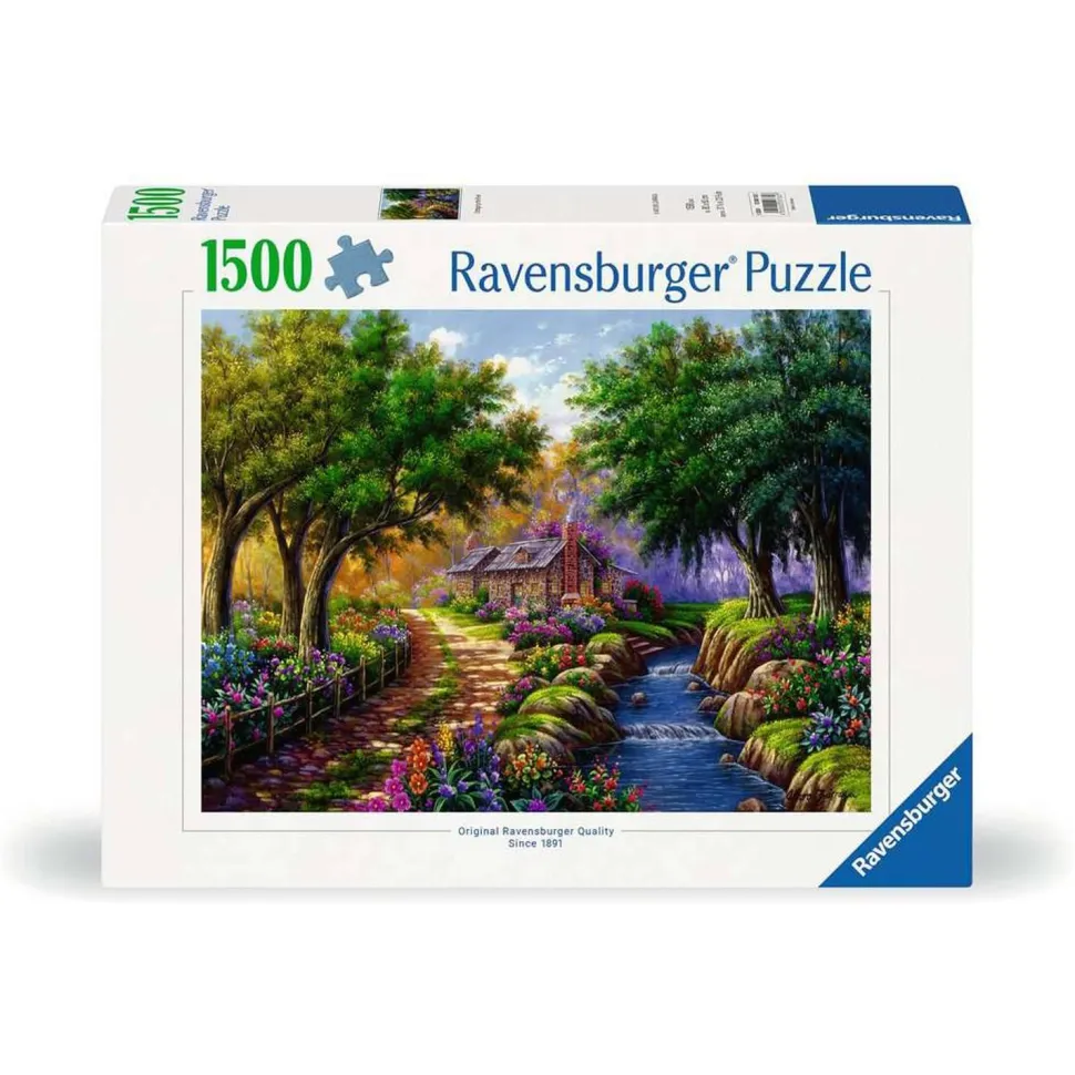 Puzzle 1500 pièces - Cottage au bord de la rivière - Ravensburger