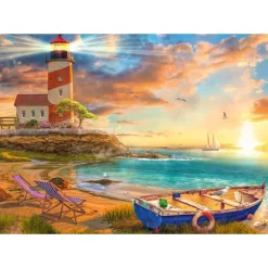 Puzzle 1000 pièces : Coucher de soleil à Lighthouse Bay - Schmidt