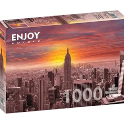 Puzzle 1000 pièces : Coucher de soleil sur New York - EnjoyPuzzle