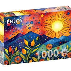 Puzzle 1000 Pièces : Coucher de soleil et Pluie - EnjoyPuzzle