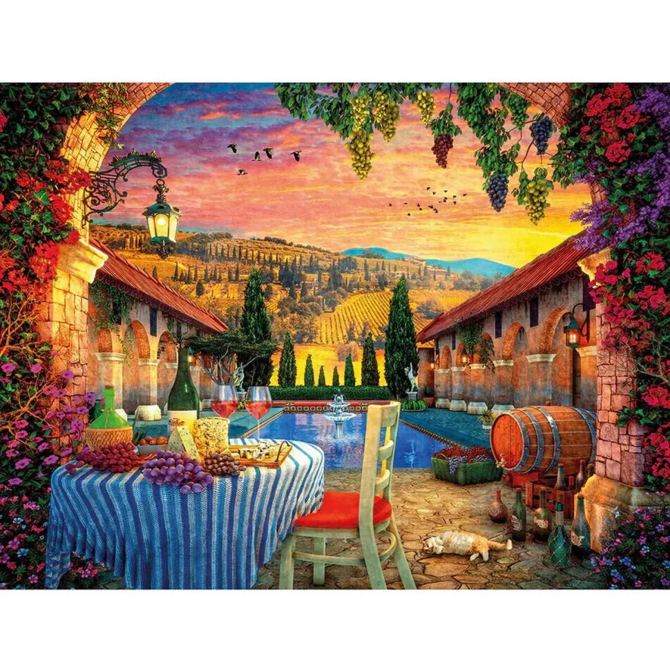 Puzzle 1000 pièces : Coucher de soleil sur la Toscane - Gibsons