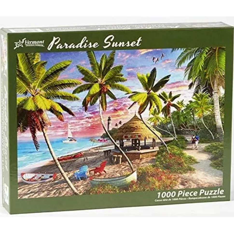 Puzzle 1000 pièces : Coucher de soleil paradisiaque - Vermont Christmas Company