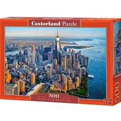 Puzzle 500 pièces : Coucher de soleil sur Manhattan - Castorland