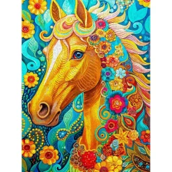 Puzzle 1000 pièces : Crinière fleurie - EnjoyPuzzle