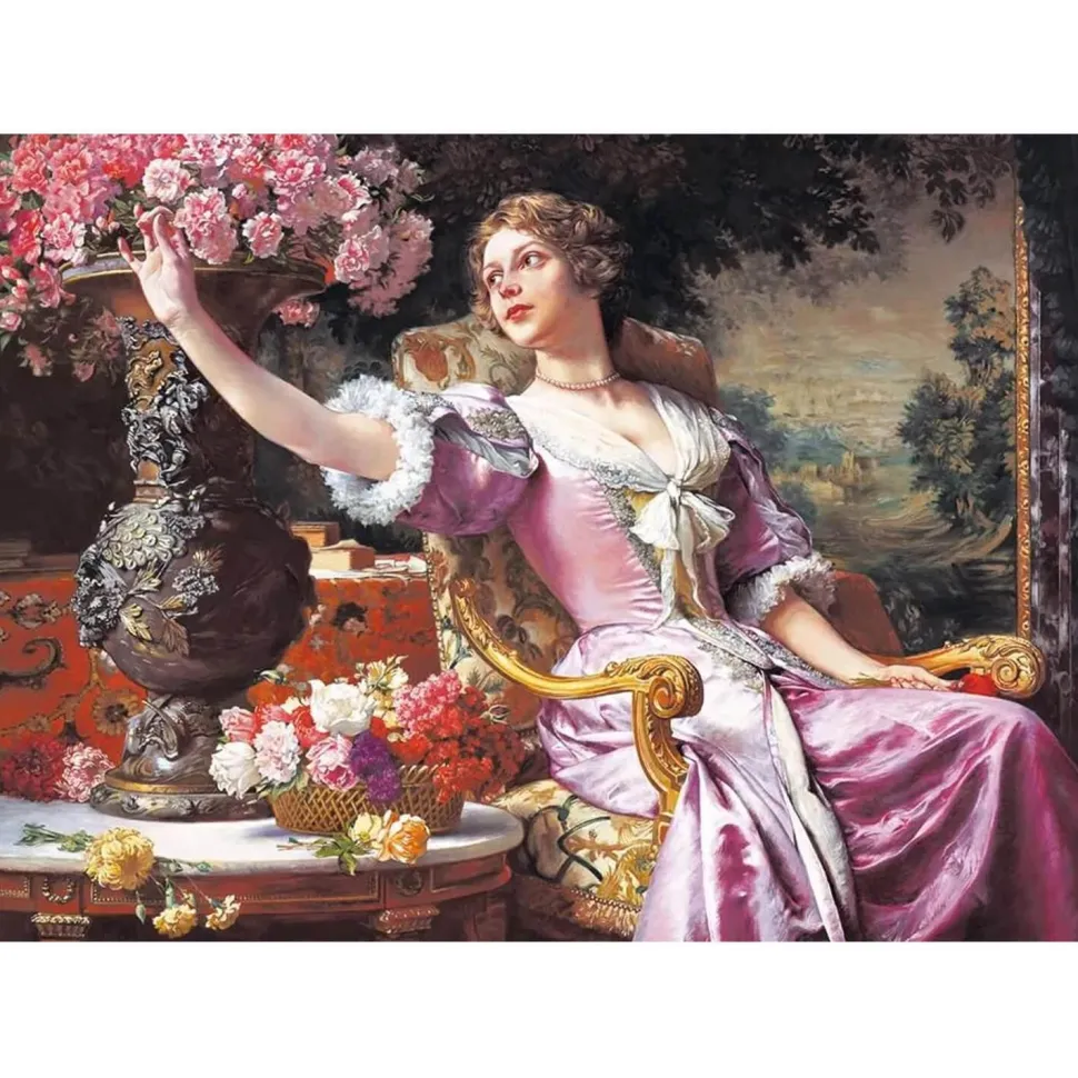 Puzzle 3000 pièces : Dame en robe violette, W Czachorski - Castorland