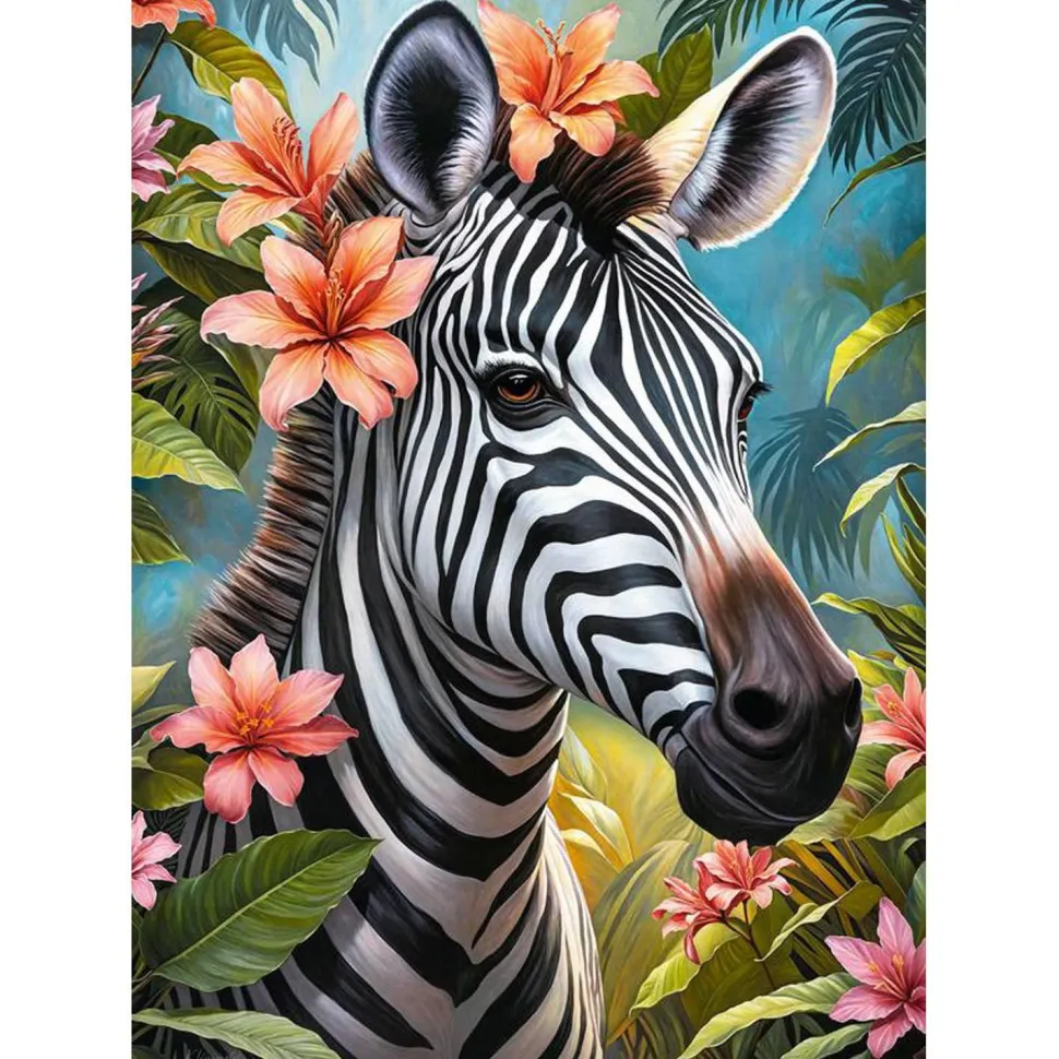 Puzzle 1000 pièces : dame zèbre - CherryPazzi