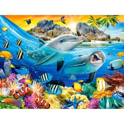 Puzzle 180 pièces : Dauphins sous les tropiques - Castorland