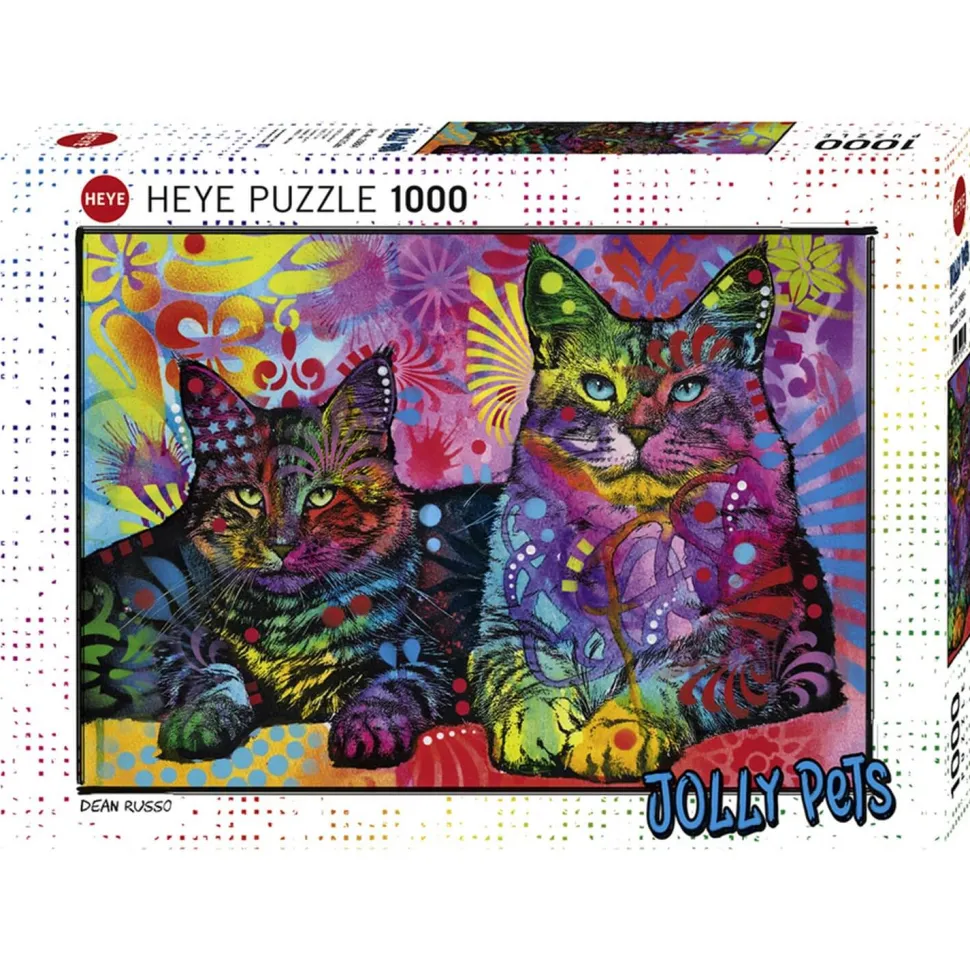 Puzzle 1000 pièces : Devoted 2 cats - Heye