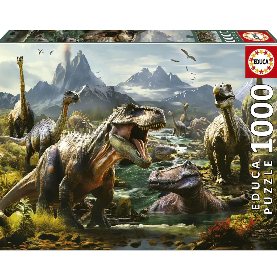 Puzzle 1000 pièces : Dinosaures Féroces - Educa