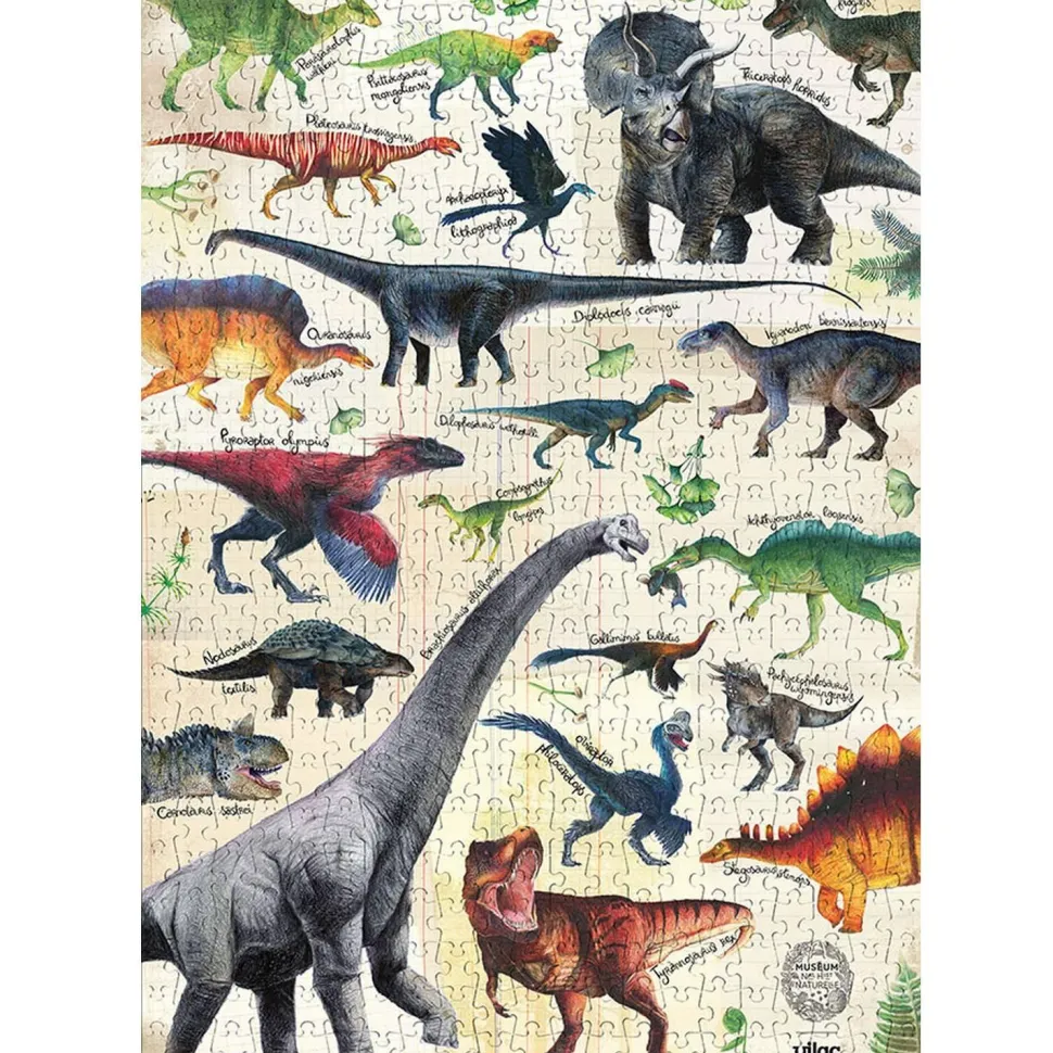 Puzzle 500 pièces : dinosaures + 22 fiches pédagogiques illustrées - Vilac