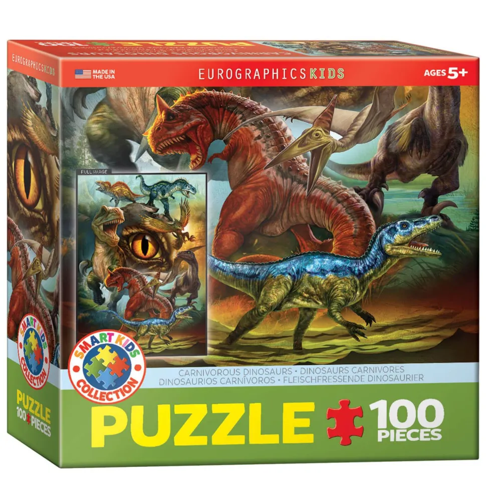 Puzzle 100 pièces : Dinosaures carnivores - Eurographics