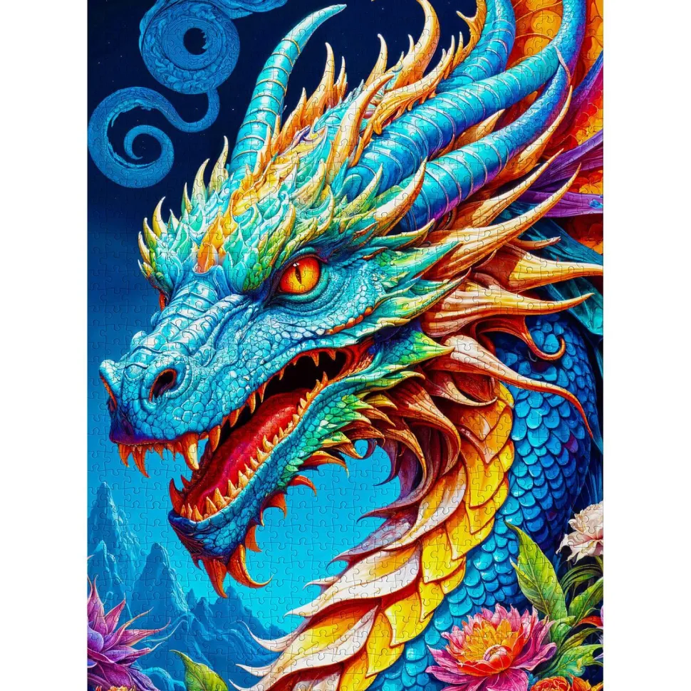 Puzzle 1000 Pièces : Dragon Bleu - EnjoyPuzzle