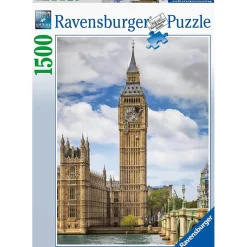Puzzle 1500 pièces : Drôle de chat sur Big Ben - Ravensburger